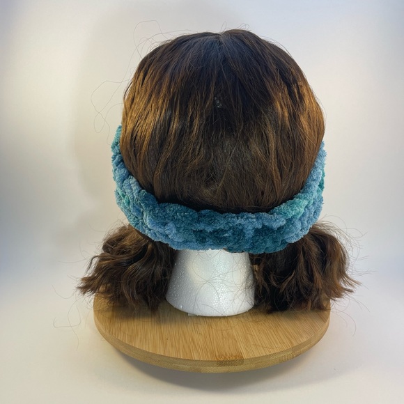 Handmade Kid’s Super Soft & Cozy Winter Headband/Ear Wrap - Variegated Teal - Picture 6 of 9